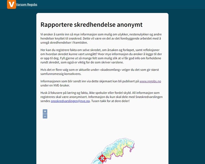 Skjemutklipp av anonymt ulykkesskjema