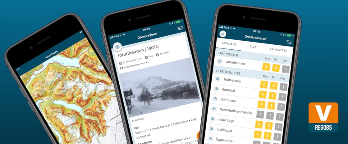 Banner av Varsom Regobs.